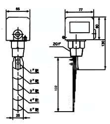 靶式流量計的外形及安裝尺寸 靶式流量計的外形及安裝尺寸